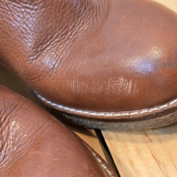 Sam Edelman Boots Womens 7 Brown Leather Ankle Bootie Wedge Heel - Picture 8 of 14